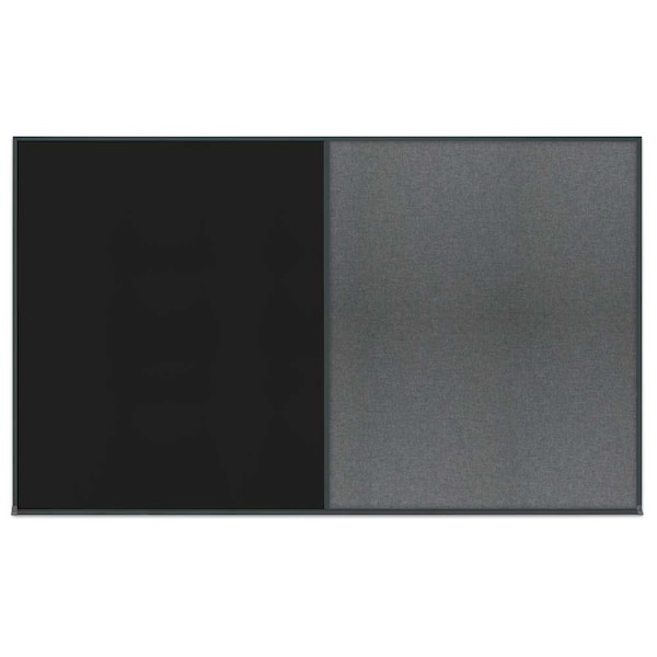 United Visual Products Single Door Radius Corkboard, 36"x36", Hea, UV7012RC-SATIN-MEDGRY UV7012RC-SATIN-MEDGRY - main